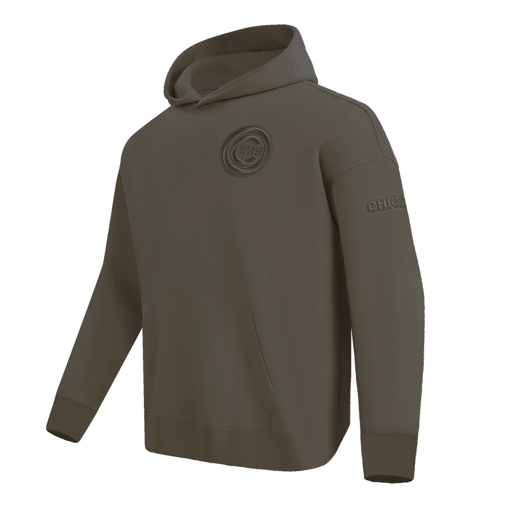 MLB CHICAGO CUBS NEUTRAL MEN'S DROP SHOULDER PO HOODIE (DARK TAUPE)