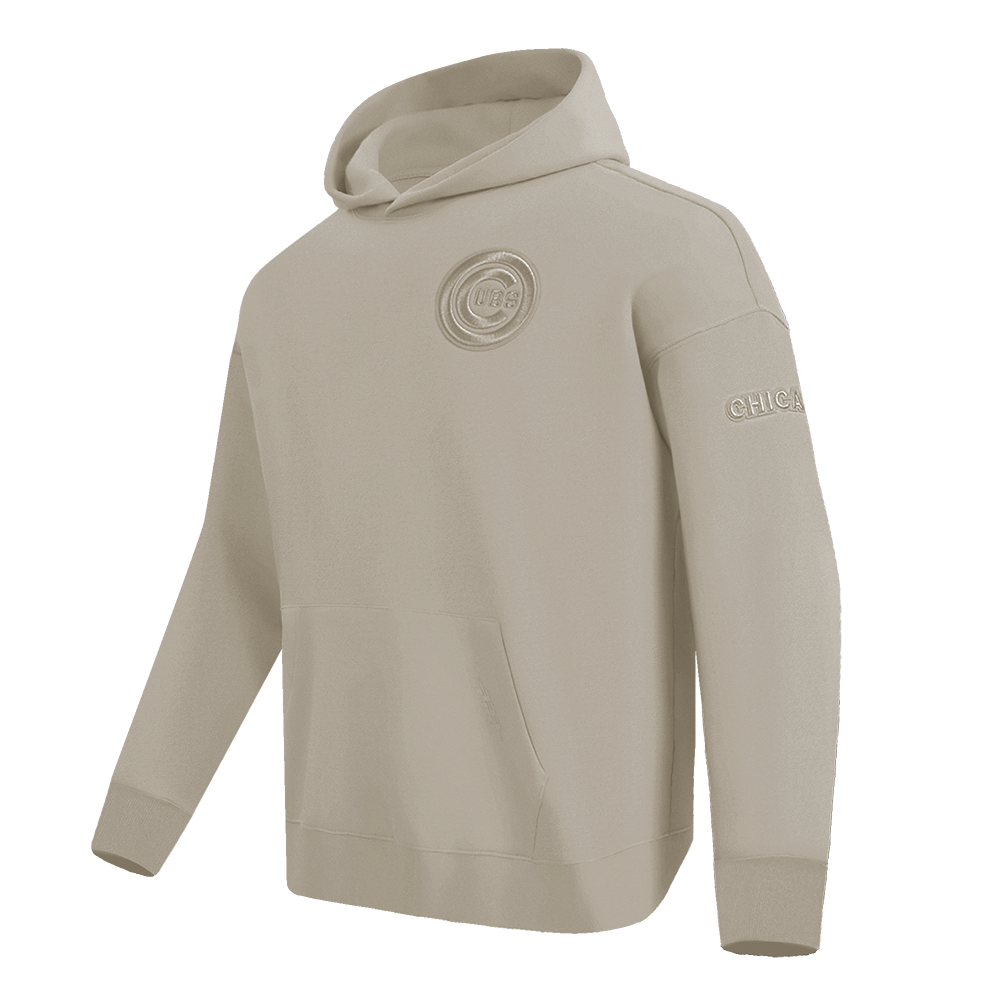 MLB CHICAGO CUBS NEUTRAL MEN'S DROP SHOULDER PO HOODIE (TAUPE)