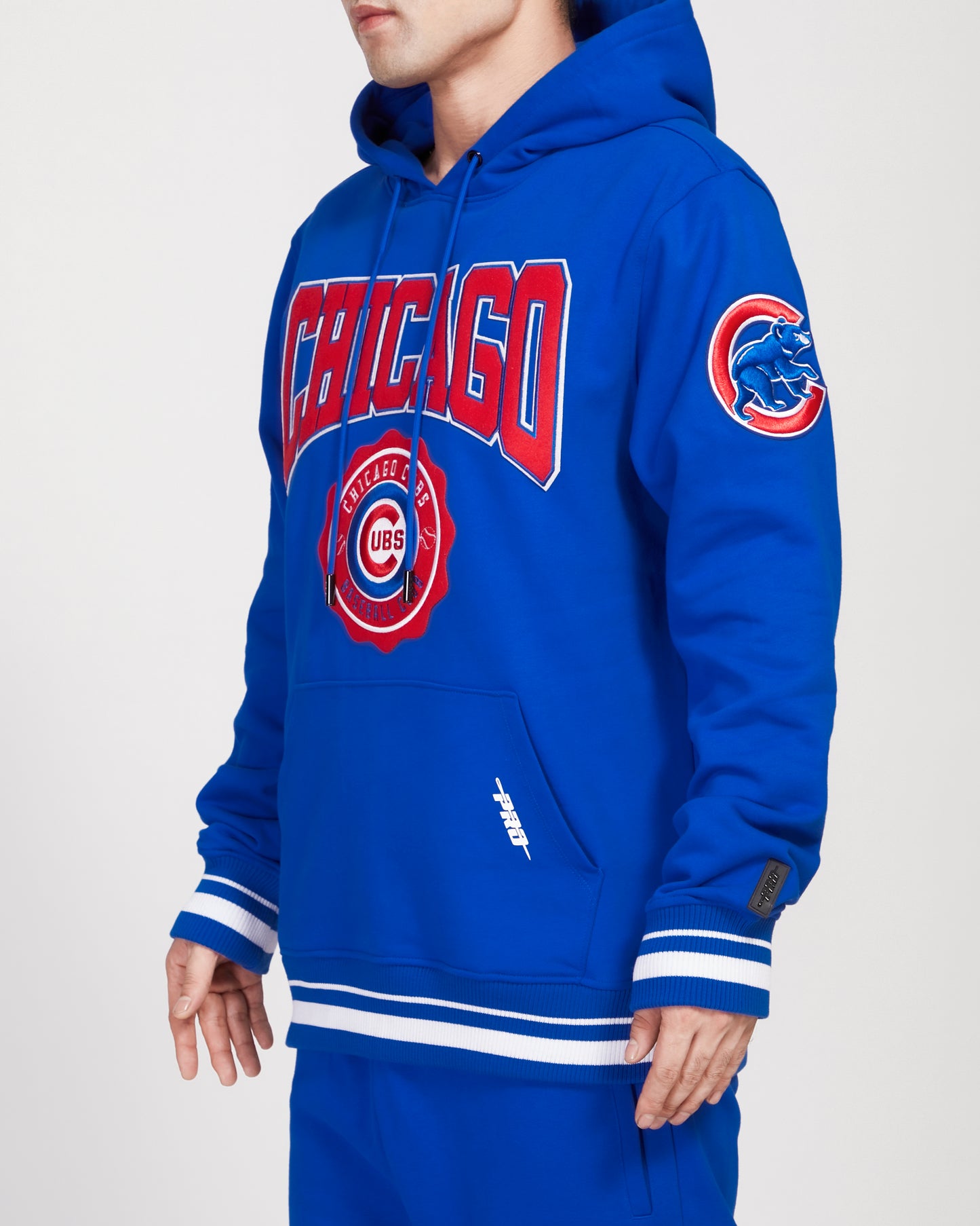 MLB CHICAGO CUBS CREST EMBLEM RIB FLC PO HOODIE (ROYAL BLUE)