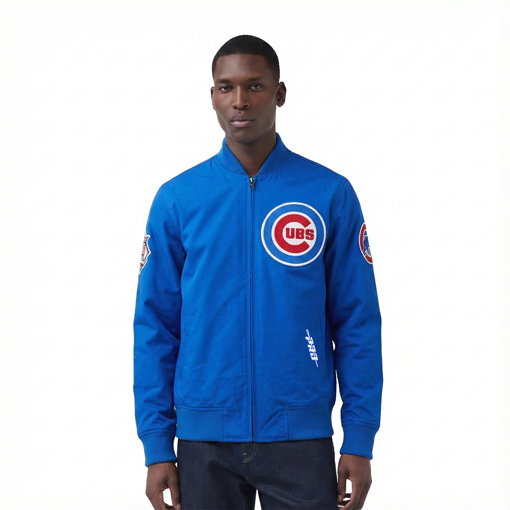 MLB CHICAGO CUBS LIVING LARGE MEN'S TWILL JACKET (ROYAL BLUE)