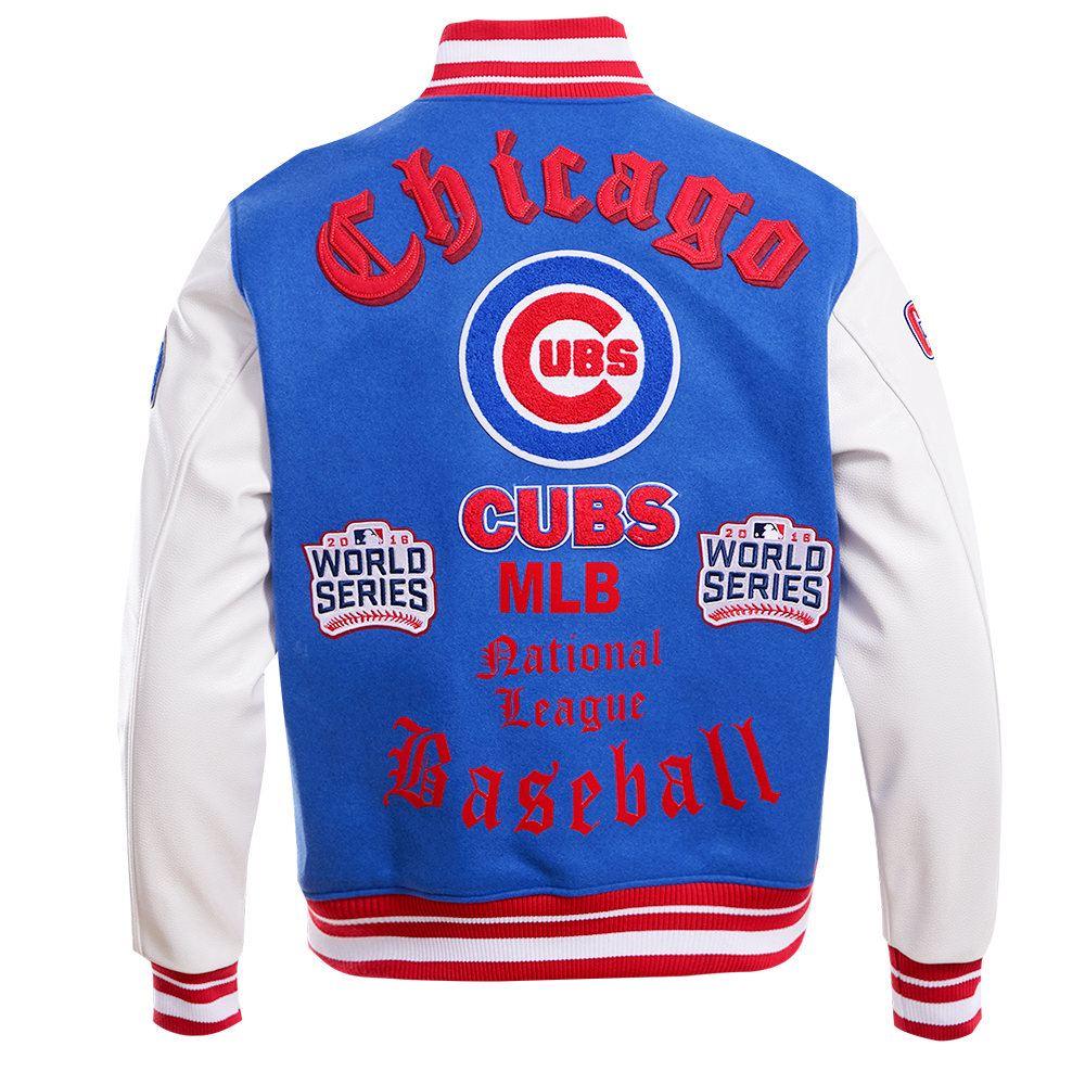 CHICAGO CUBS OLD ENGLISH WOOL VARSITY JACKET (ROYAL/RED) – Pro