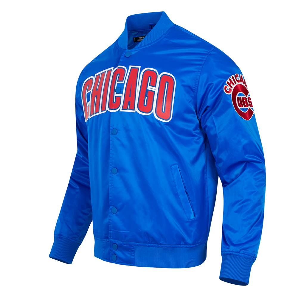 MLB CHICAGO CUBS BIG LOGO MEN'S SATIN JACKET (ROYAL BLUE)