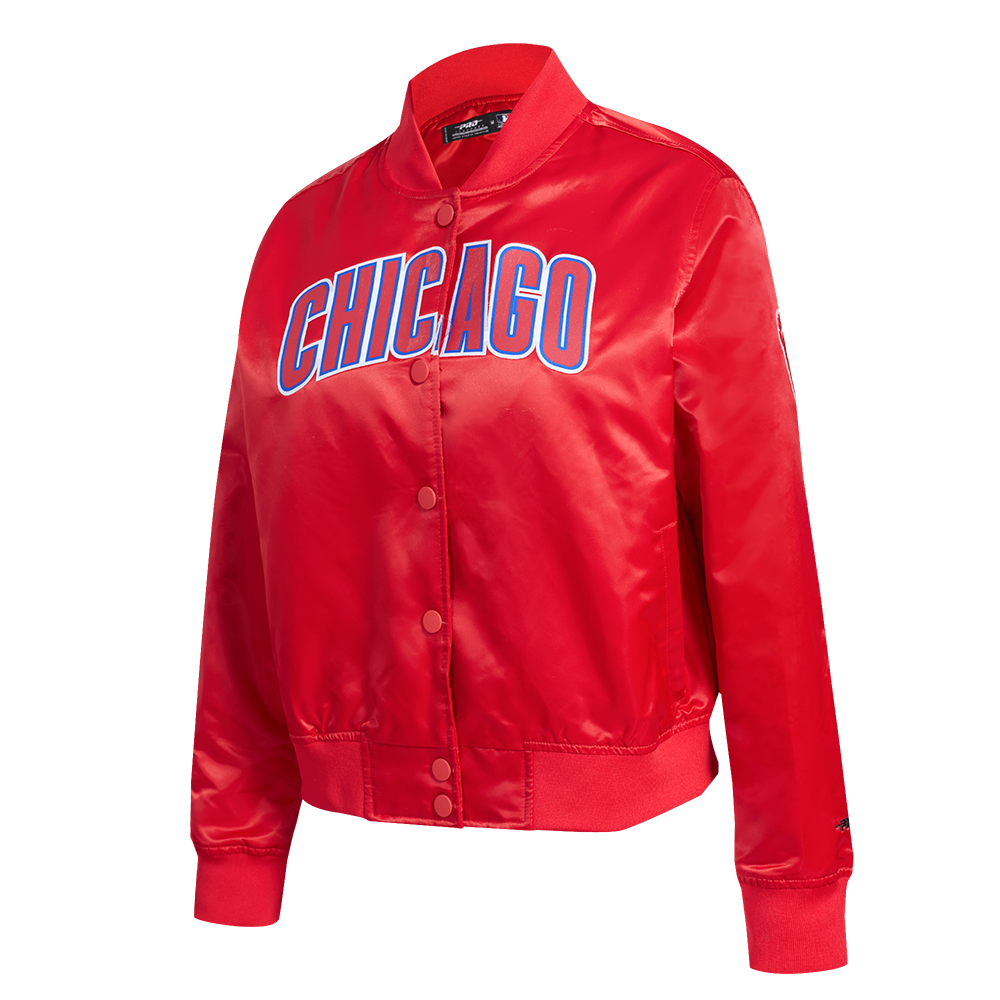 MLB CHICAGO CUBS CLASSIC WOMEN'S SATIN JACKET (RED)