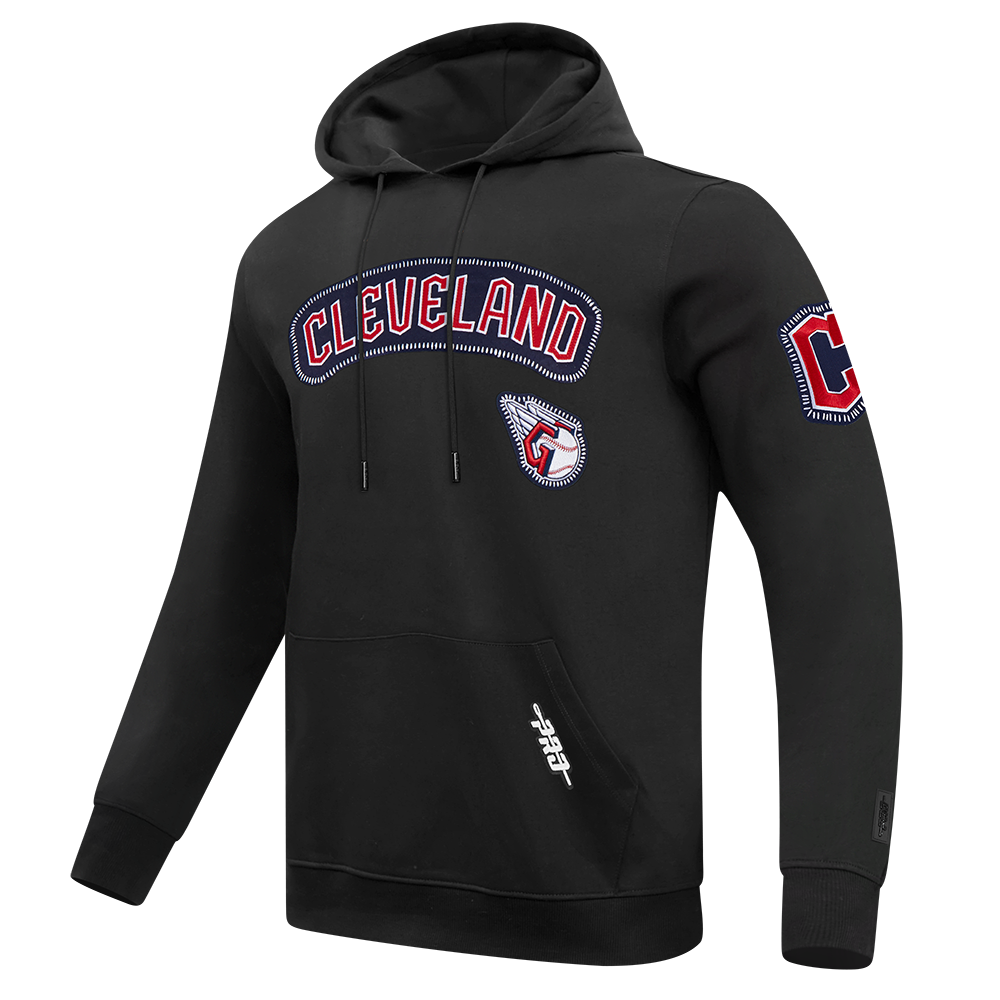 MLB CLEVELAND GUARDIANS DIY PICK STITCH MEN'S DK PO HOODIE (BLACK)