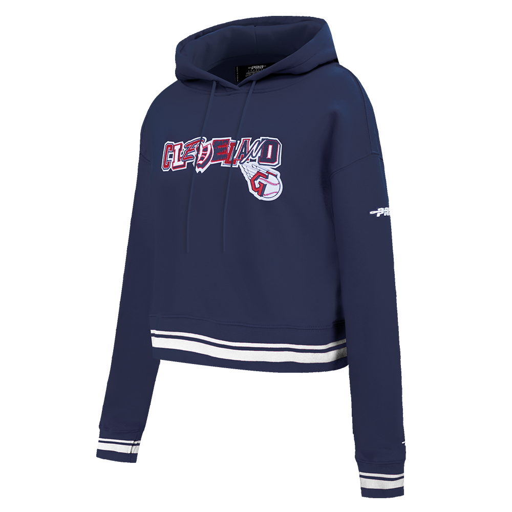 MLB CLEVELAND GUARDIANS CITY RANSOM WOMEN'S RIB FLC CROPPED PO HOODIE (MIDNIGHT NAVY)