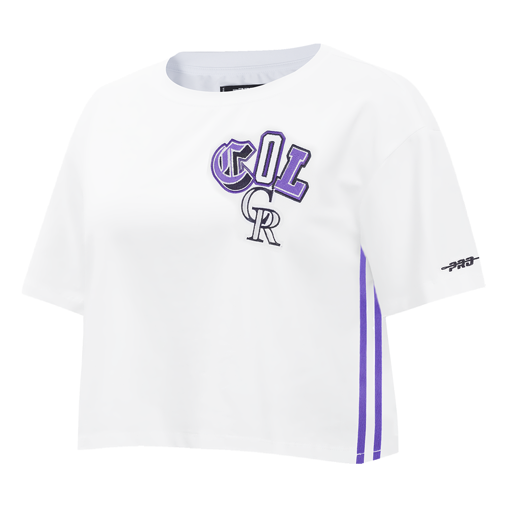 MLB COLORADO ROCKIES CITY RANSOM WOMEN'S SJ BOXY TEE (WHITE)