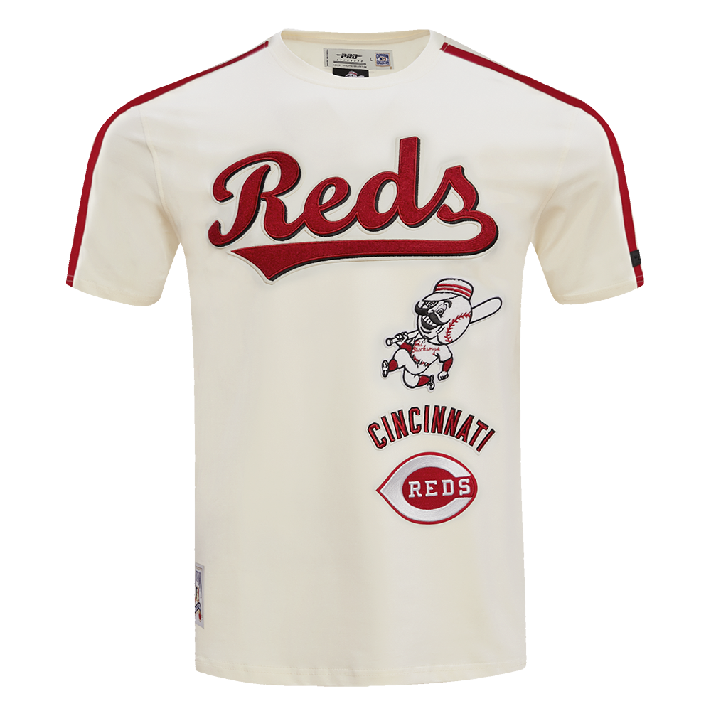 MLB CINCINNATI REDS RETRO CLASSIC MEN'S STRIPED TOP (EGGSHELL/ RED)