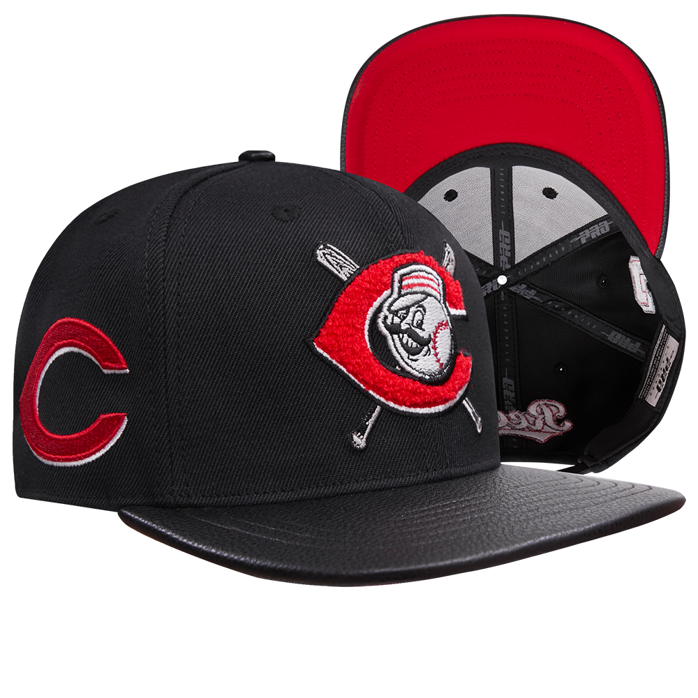 MLB CINCINNATI REDS MASHUP UNISEX WOOL LEATHER STRAPBACK HAT