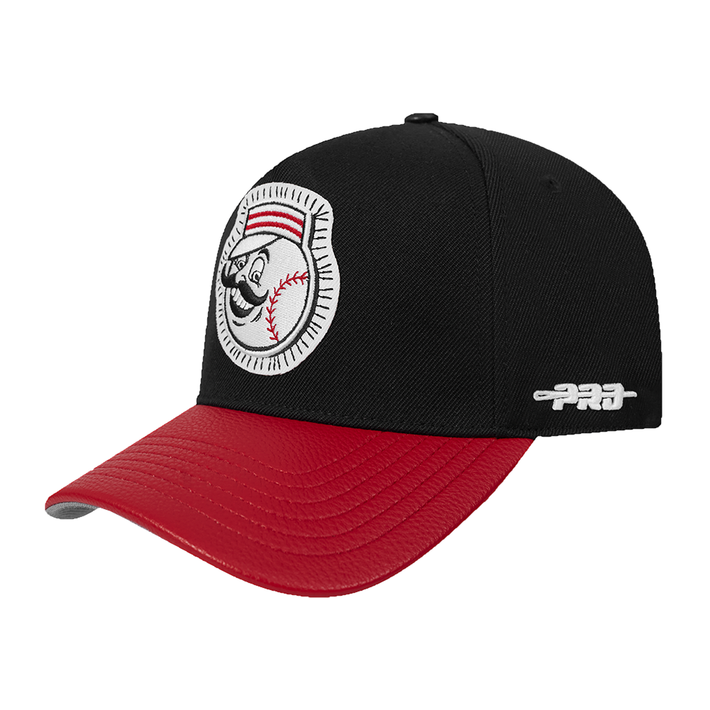 MLB CINCINNATI REDS DIY PICK STITCH LEATHER PINCH FRONT STRAPBAC (BLACK)