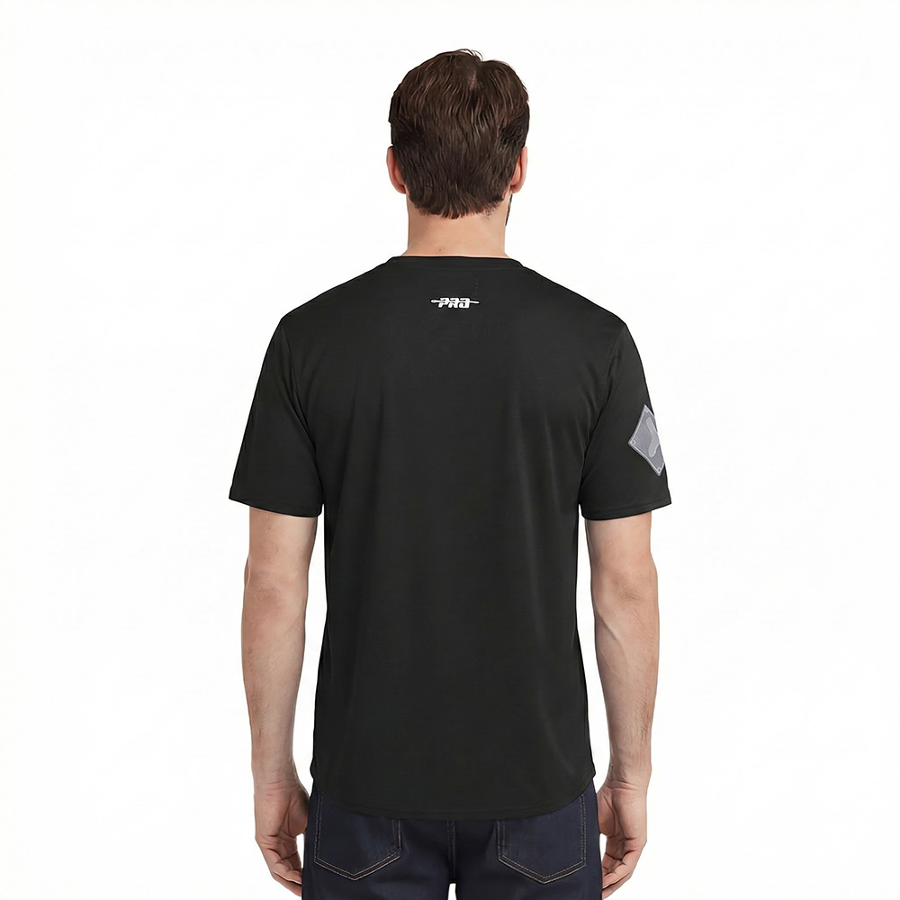 MLB CHICAGO WHITE SOX REVERSE FRENCH TERRY MEN'S COTTON JERSEY DROP SHOULDER TEE (BLACK)