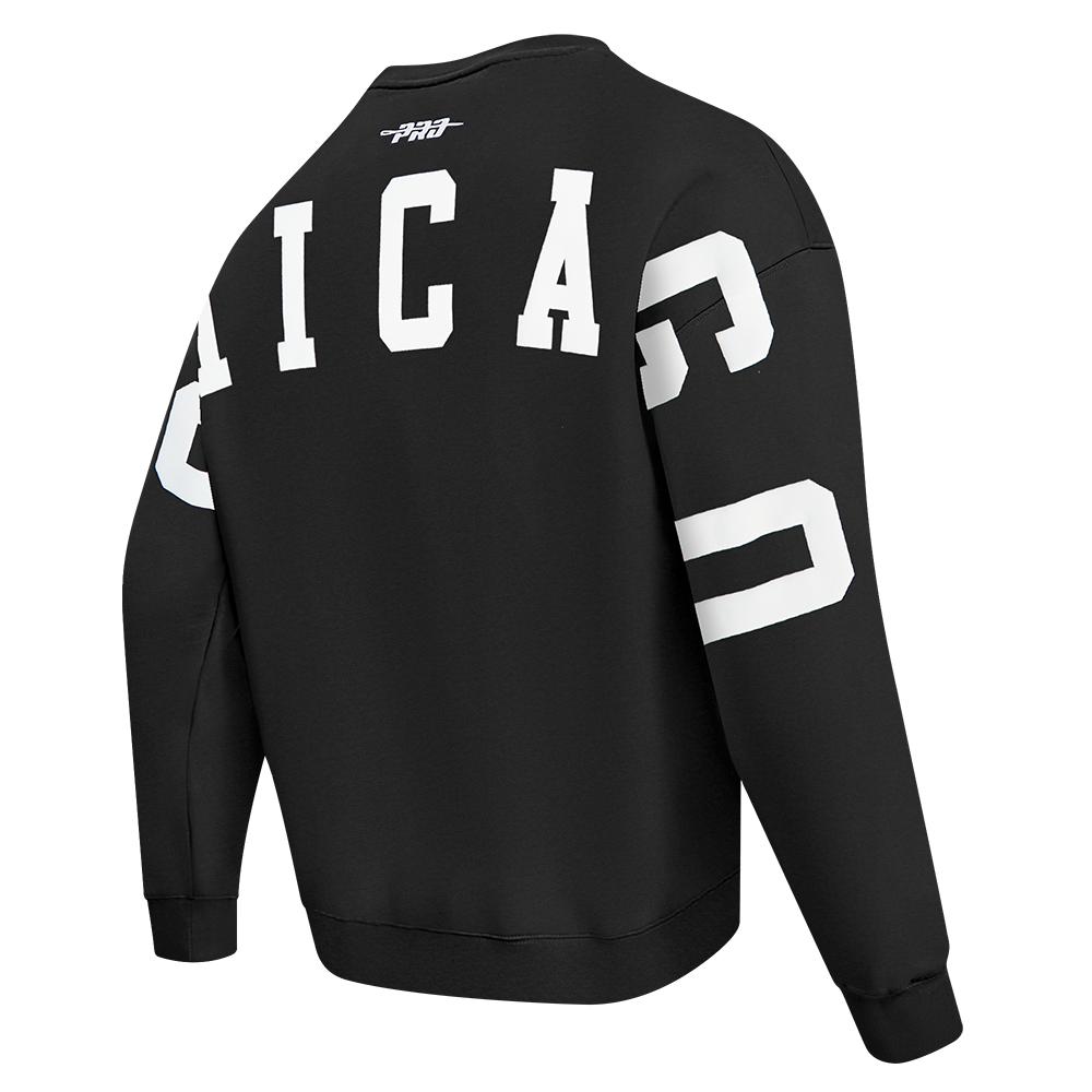 MLB CHICAGO WHITE SOX WINGSPAN MEN'S DROP SHOULDER FLC CREWNECK (BLACK)