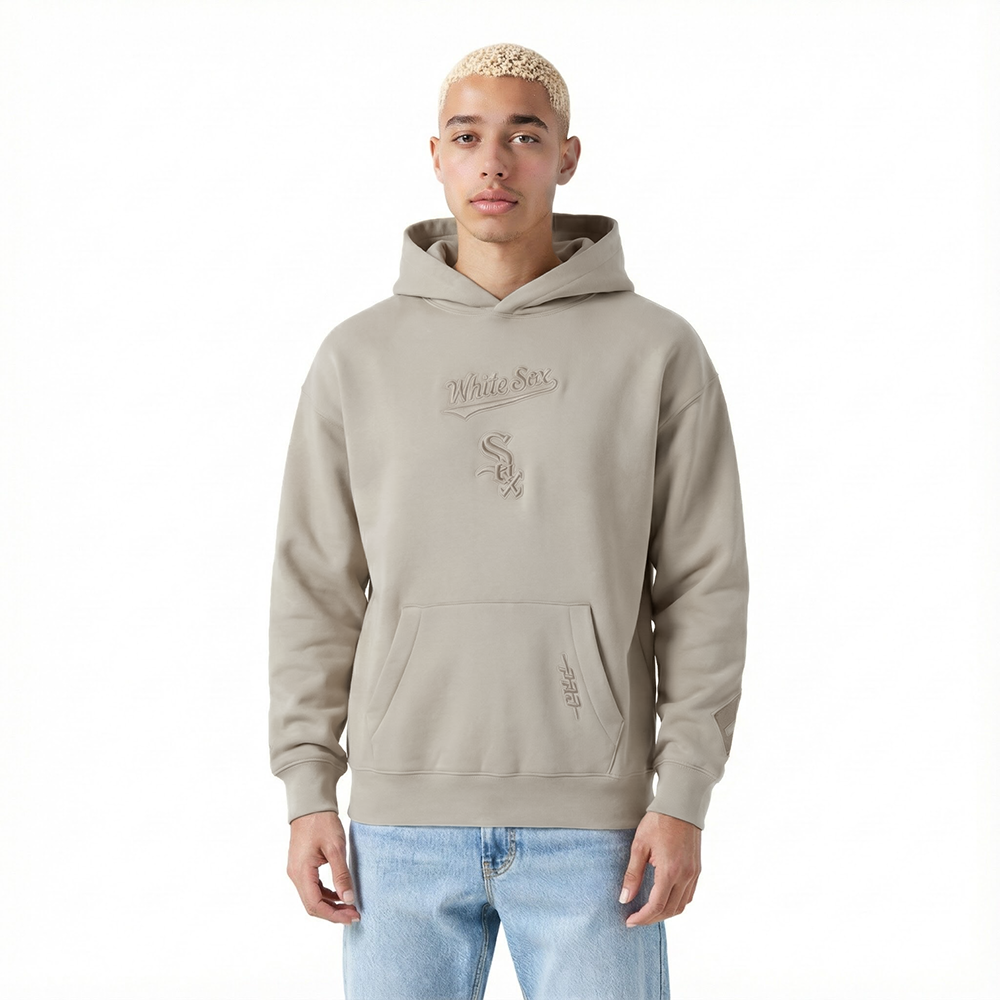MLB CHICAGO WHITE SOX WINGSPAN MEN'S DROP SHOULDER FLC PO HOODIE (TAUPE)