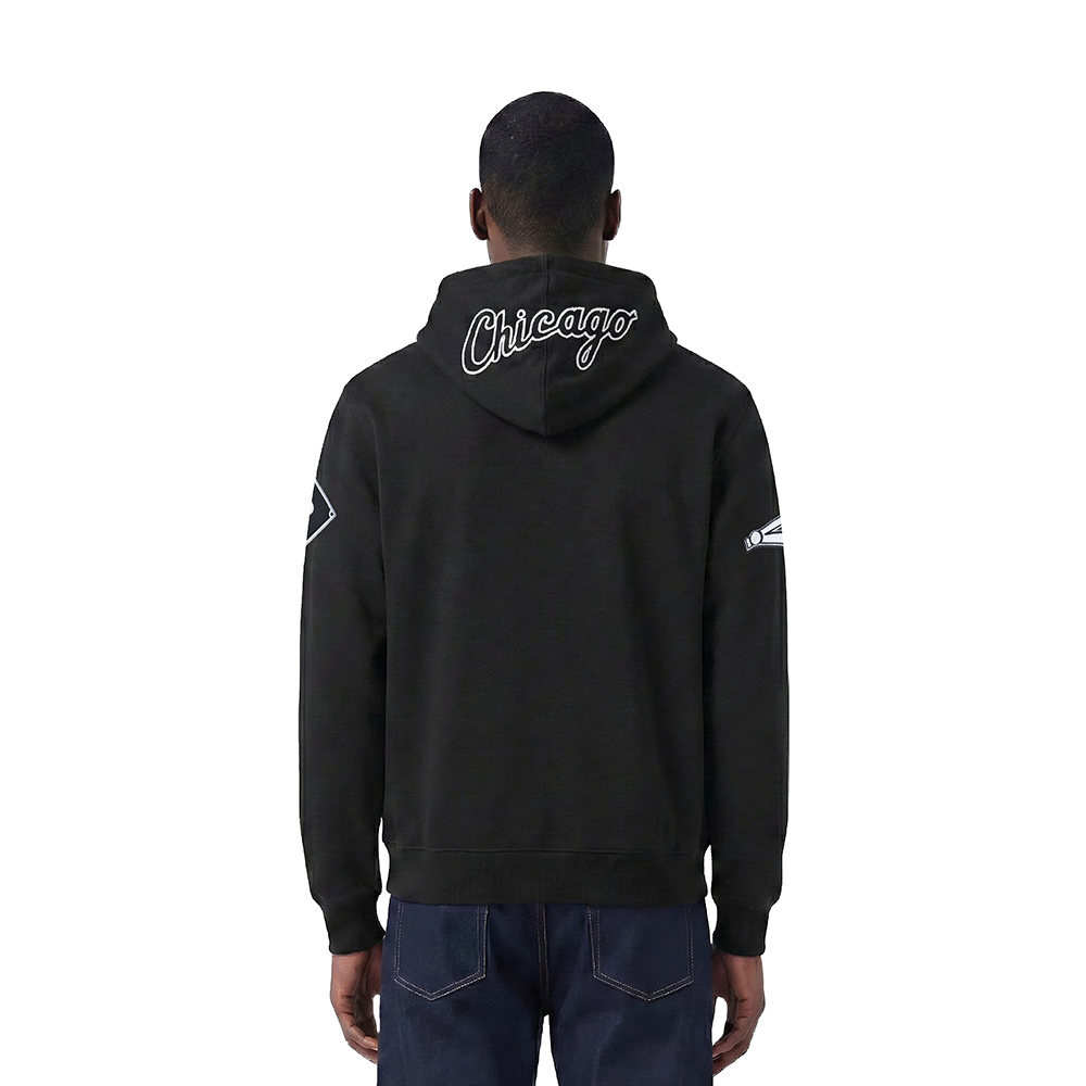 MLB CHICAGO WHITE SOX CLASSIC CHENILLE MEN'S DK FZ HOODIE (BLACK)
