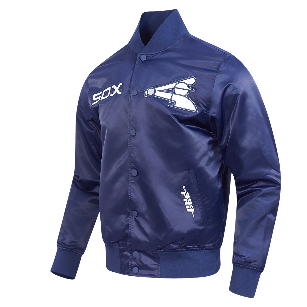 MLB CHICAGO WHITE SOX SOUVENIR MEN'S SATIN JACKET (NAVY)