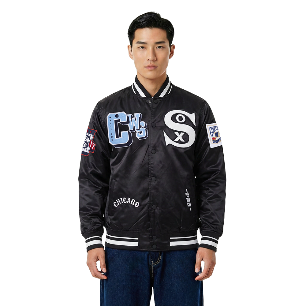 MLB CHICAGO WHITE SOX BEST OF MEN'S RIB SATIN JACKET (BLACK)