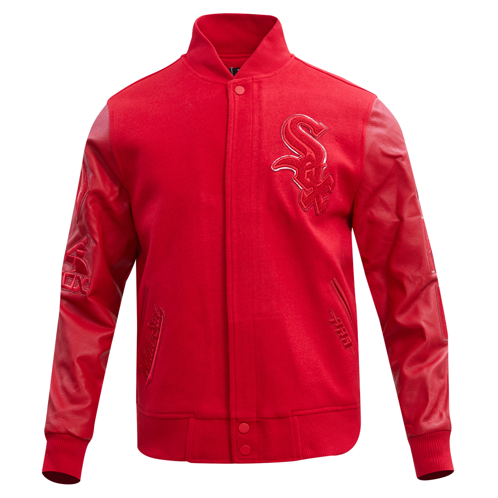 CHICAGO WHITE SOX CLASSIC TRIPLE RED WOOL VARSITY JACKET (TRIPLE RED)