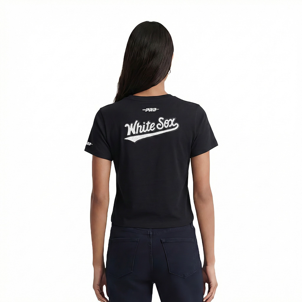 MLB CHICAGO WHITE SOX GAME DAY CLASSICS WOMEN'S SJ BABY DOLL TEE (BLACK)