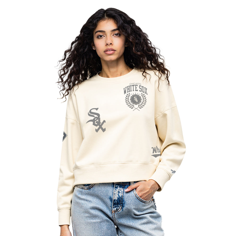 MLB CHICAGO WHITE SOX STREET TEAM WOMEN'S FLC CREWNECK (EGGSHELL)
