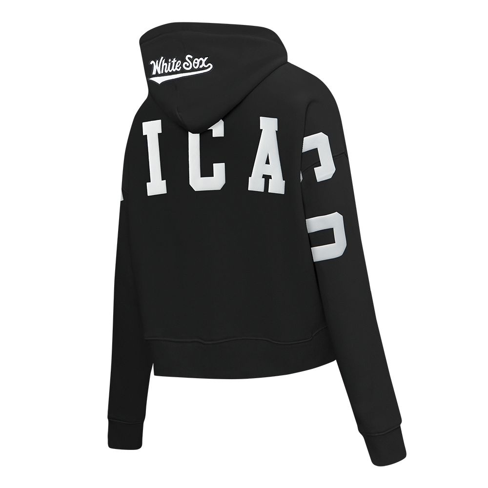 MLB CHICAGO WHITE SOX WINGSPAN WOMEN'S FLC CROPPED PO HOODIE (BLACK)