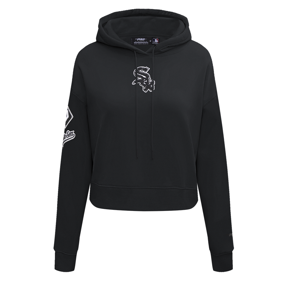 CHICAGO WHITE SOX CLASSIC FLC CROPPED PO HOODIE (BLACK)