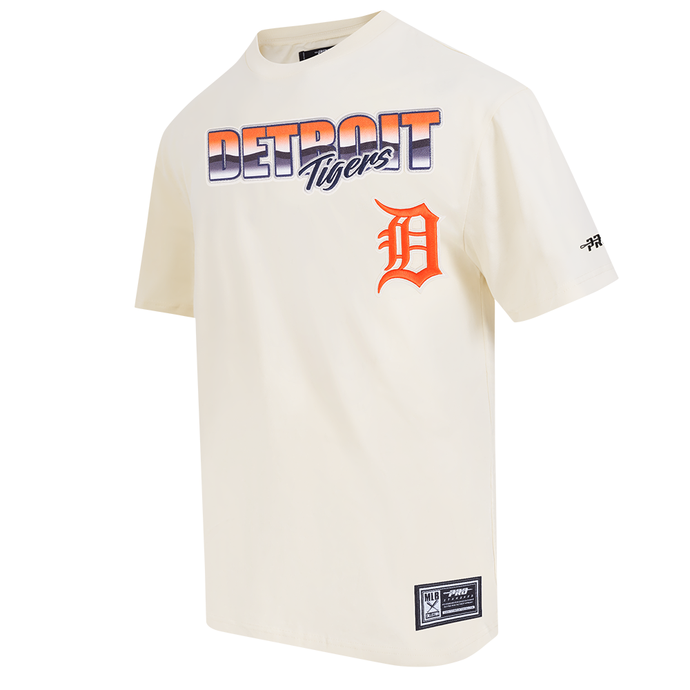 MLB DETROIT TIGERS CHROME MEN'S COTTON JERSEY DROP SHOULDER TOP (EGGSHELL)