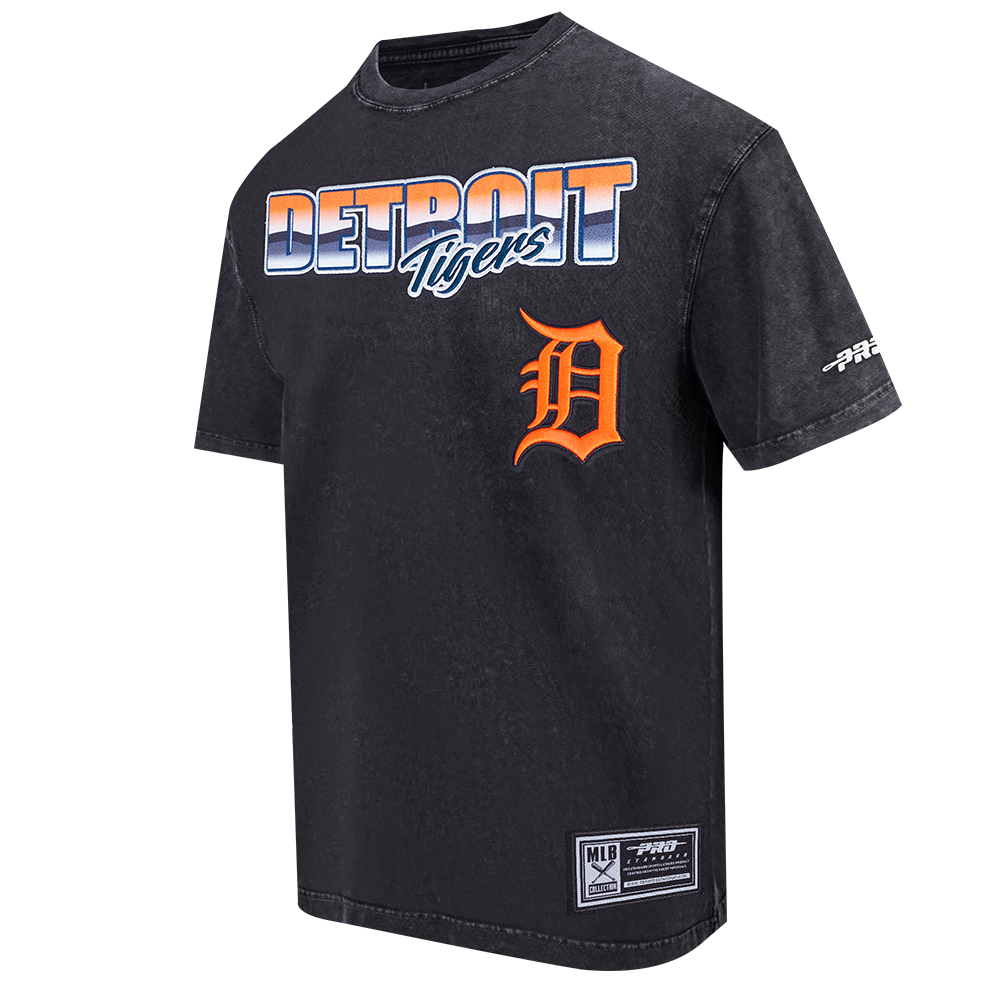 MLB DETROIT TIGERS CHROME MEN'S COTTON JERSEY DROP SHOULDER TOP (WASHED BLACK)