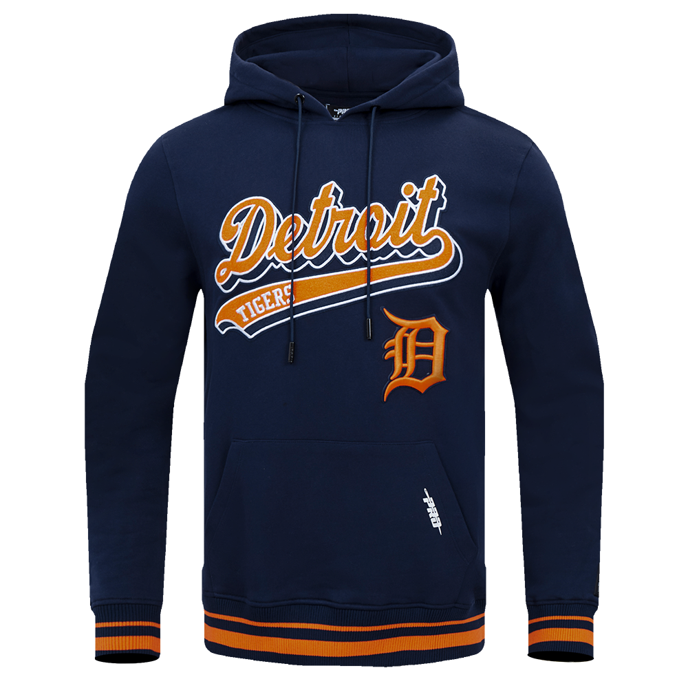 MLB DETROIT TIGERS SCRIPT TAIL MEN S RIB FLC PO HOODIE MIDNIGHT NAVY Pro Standard