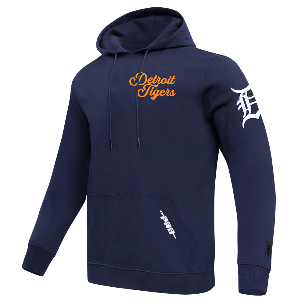 MLB DETROIT TIGERS SOUVENIR MEN'S FLEECE PULLOVER HOODIE (MIDNIGHT NAVY)