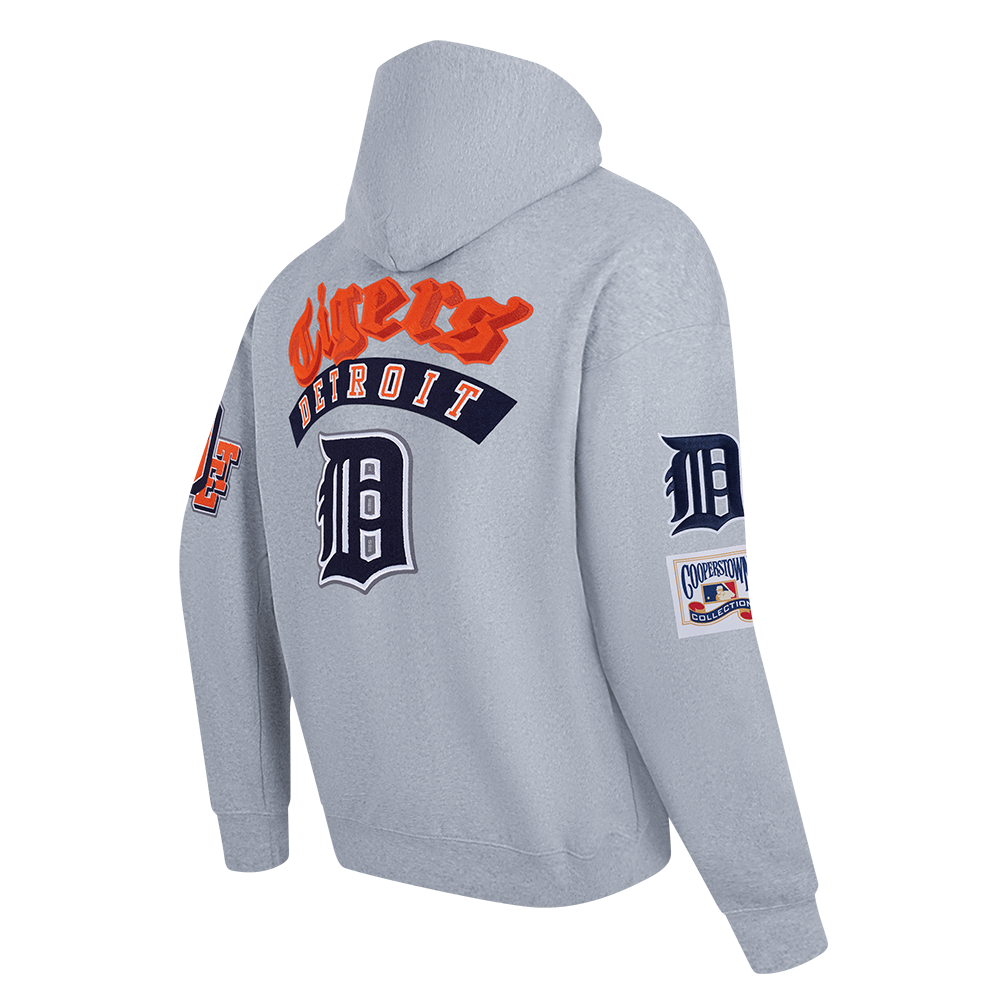 MLB DETROIT TIGERS BEST OF MEN'S DROP SHOULDER FLC PO HOODIE (DARK HEATHER GRAY)