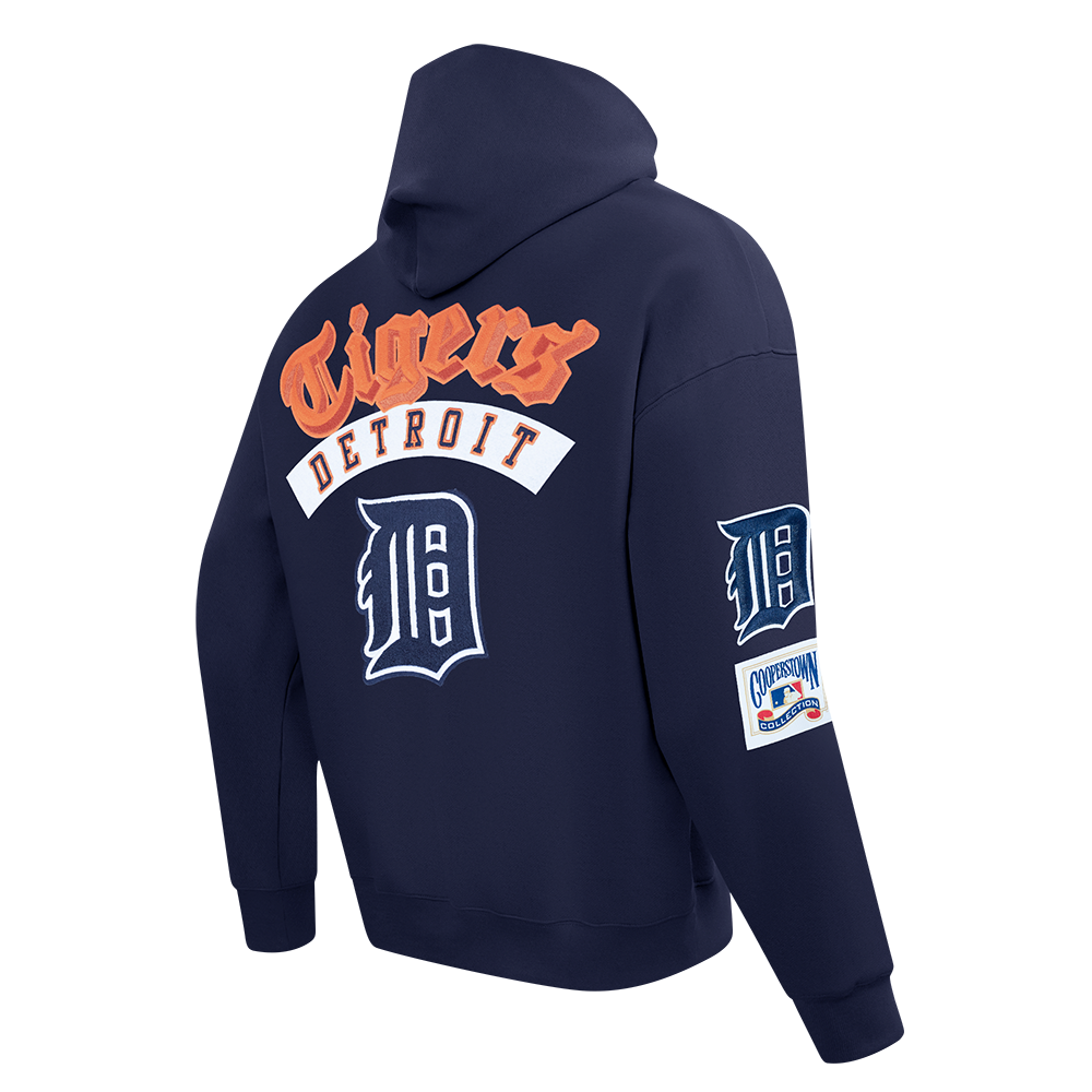 MLB DETROIT TIGERS BEST OF MEN'S DROP SHOULDER FLC PO HOODIE (MIDNIGHT NAVY)