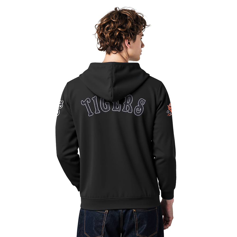 MLB DETROIT TIGERS REBEL ATHLETICS MEN'S FLC PO HOODIE (BLACK)