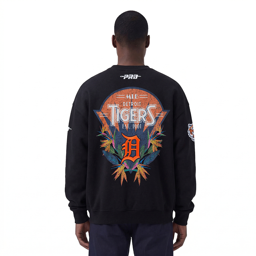 MLB DETROIT TIGERS PARADISE MEN'S CREWNECK SWEATSHIRT (BLACK)