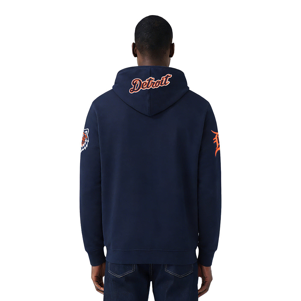 MLB DETROIT TIGERS CLASSIC CHENILLE MEN'S DK PO HOODIE (MIDNIGHT NAVY)