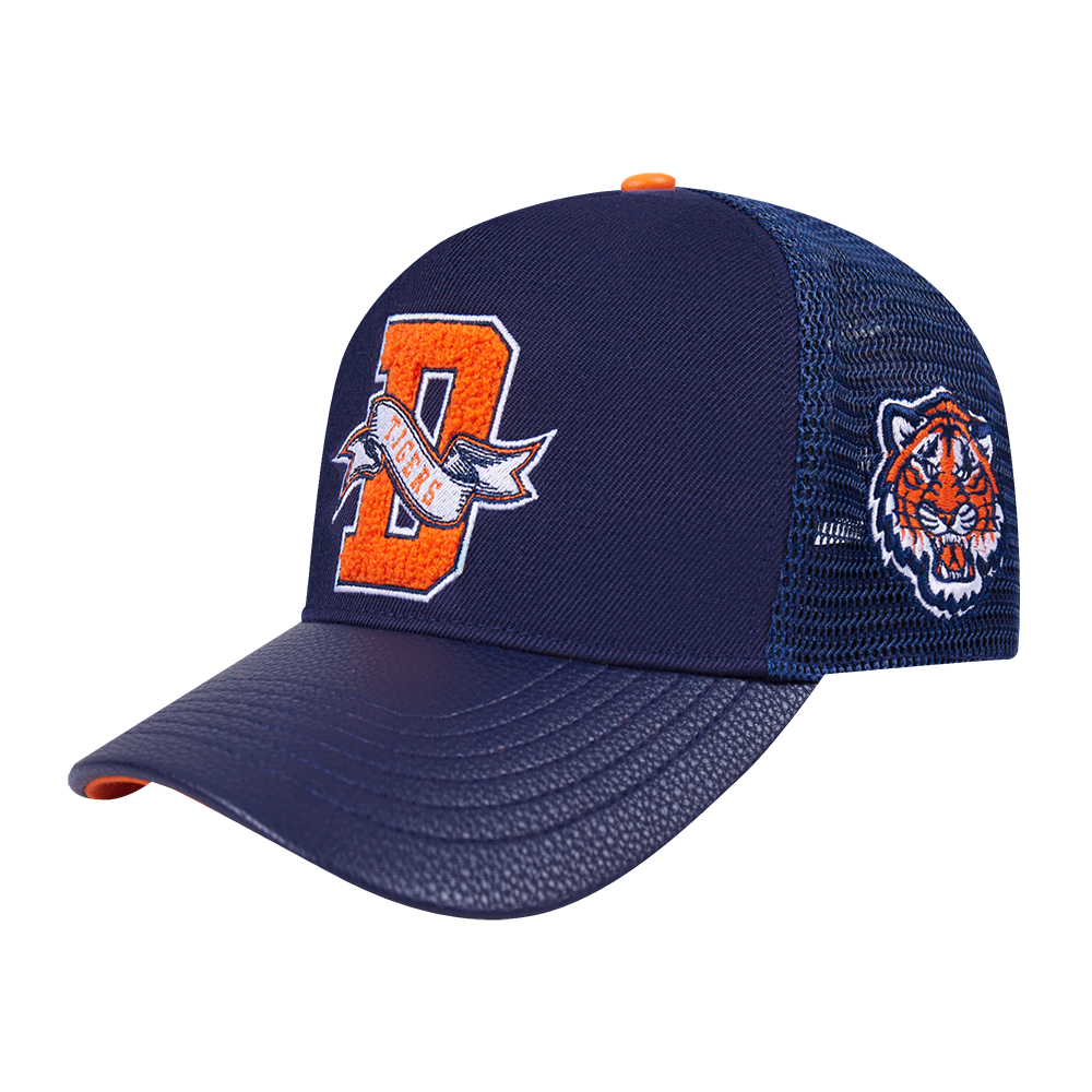 MLB DETROIT TIGERS TEAM PENNANTS MEN'S PINCH FRONT TRUCKER LEATHER S (MIDNIGHT NAVY)