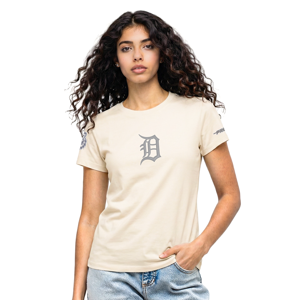MLB DETROIT TIGERS STREET TEAM WOMEN'S SJ SLIM FIT TEE (EGGSHELL)