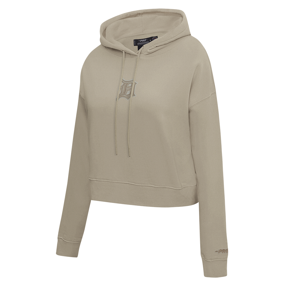 MLB DETROIT TIGERS WINGSPAN WOMEN'S FLC CROPPED PO HOODIE (TAUPE)