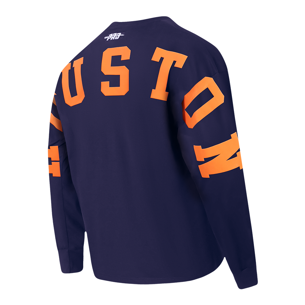 MLB HOUSTON ASTROS WINGSPAN MEN'S DROP SHOULDER LS TEE (MIDNIGHT NAVY)