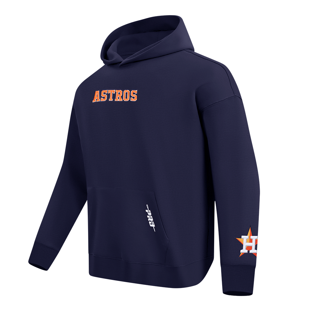 MLB HOUSTON ASTROS WINGSPAN MEN'S DROP SHOULDER FLEECE PULLOVER HOODIE (MIDNIGHT NAVY)