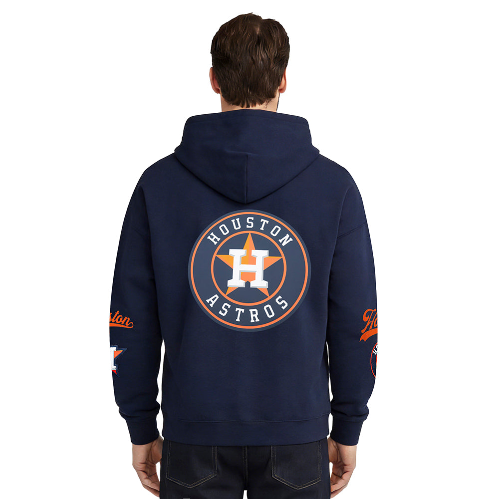 MLB HOUSTON ASTROS LIVING LARGE MEN'S DROP SHOULDER FLC PO HOODIE (MIDNIGHT NAVY)