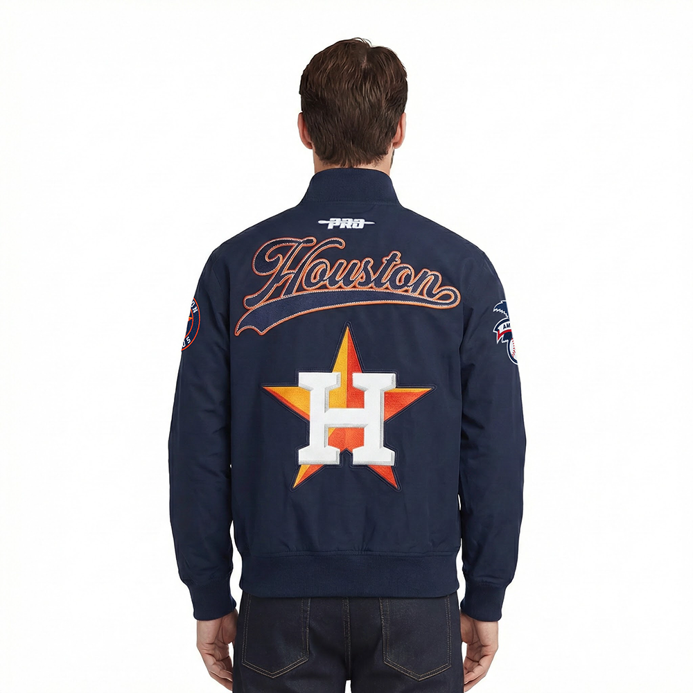MLB HOUSTON ASTROS LIVING LARGE MEN'S TWILL JACKET (MIDNIGHT NAVY)