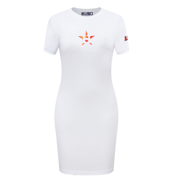 astros t shirt dress Women's WEAR by Erin Andrews Heather Gray Houston Astros Plus Size Knotted T -shirt Dress