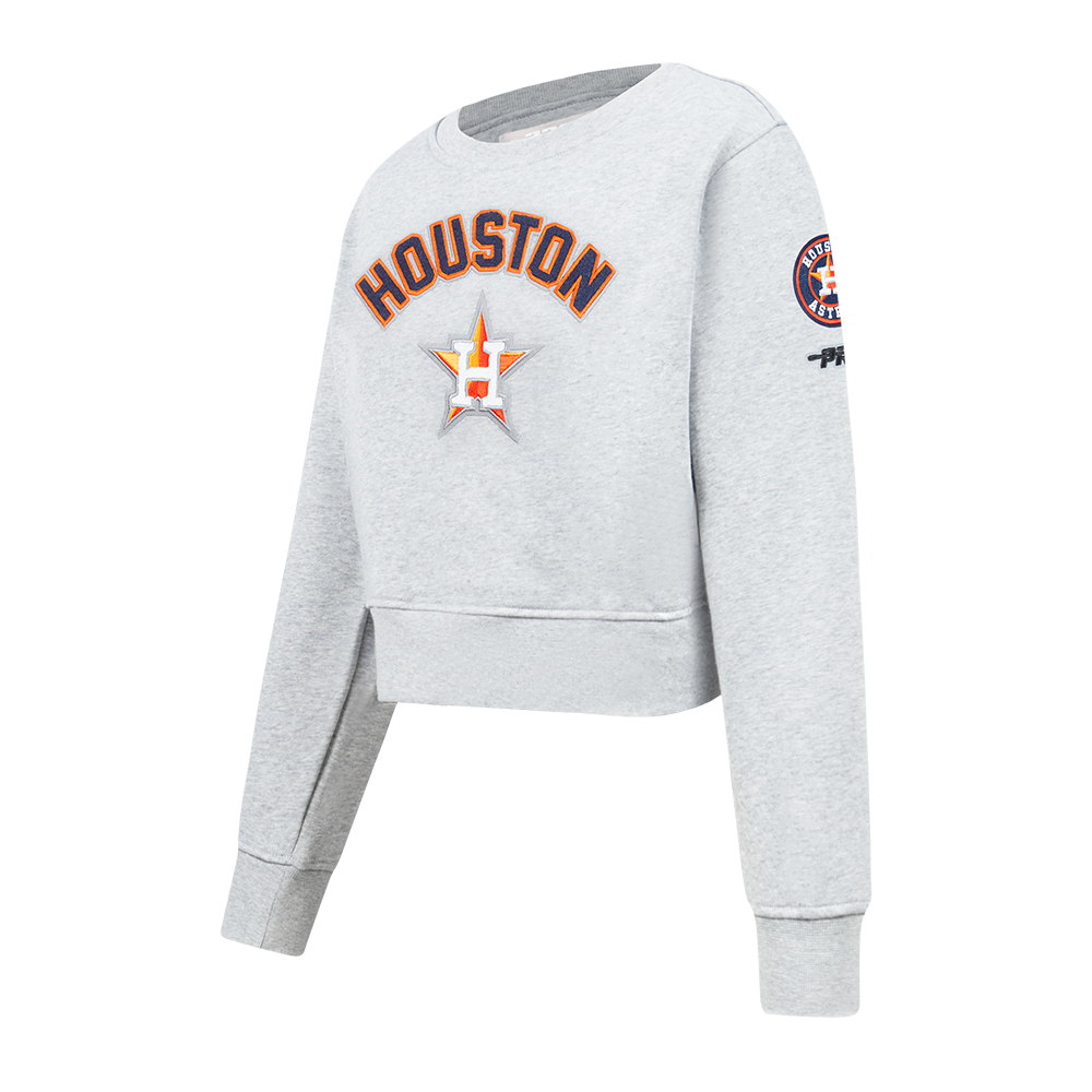 MLB HOUSTON ASTROS CLASSIC BIG GIRLS FLEECE CREWNECK (HEATHER GREY)