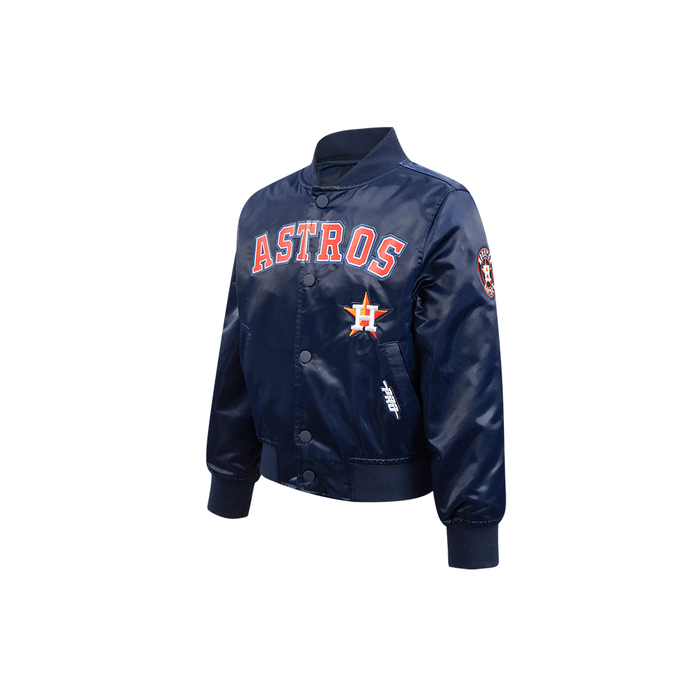 MLB HOUSTON ASTROS CLASSIC LITTLE BOYS SATIN JACKET (MIDNIGHT NAVY)