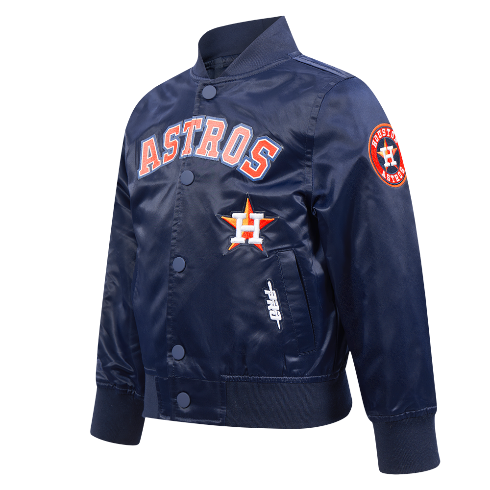 MLB HOUSTON ASTROS CLASSIC TODDLER BOYS SATIN JACKET (MIDNIGHT NAVY)