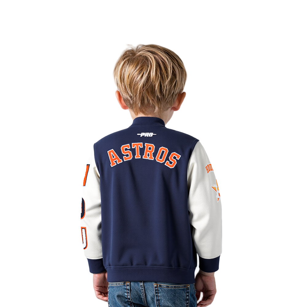 MLB HOUSTON ASTROS CLASSIC TODDLER BOYS WOOL VARSITY JACKET (MIDNIGHT NAVY/WHITE)