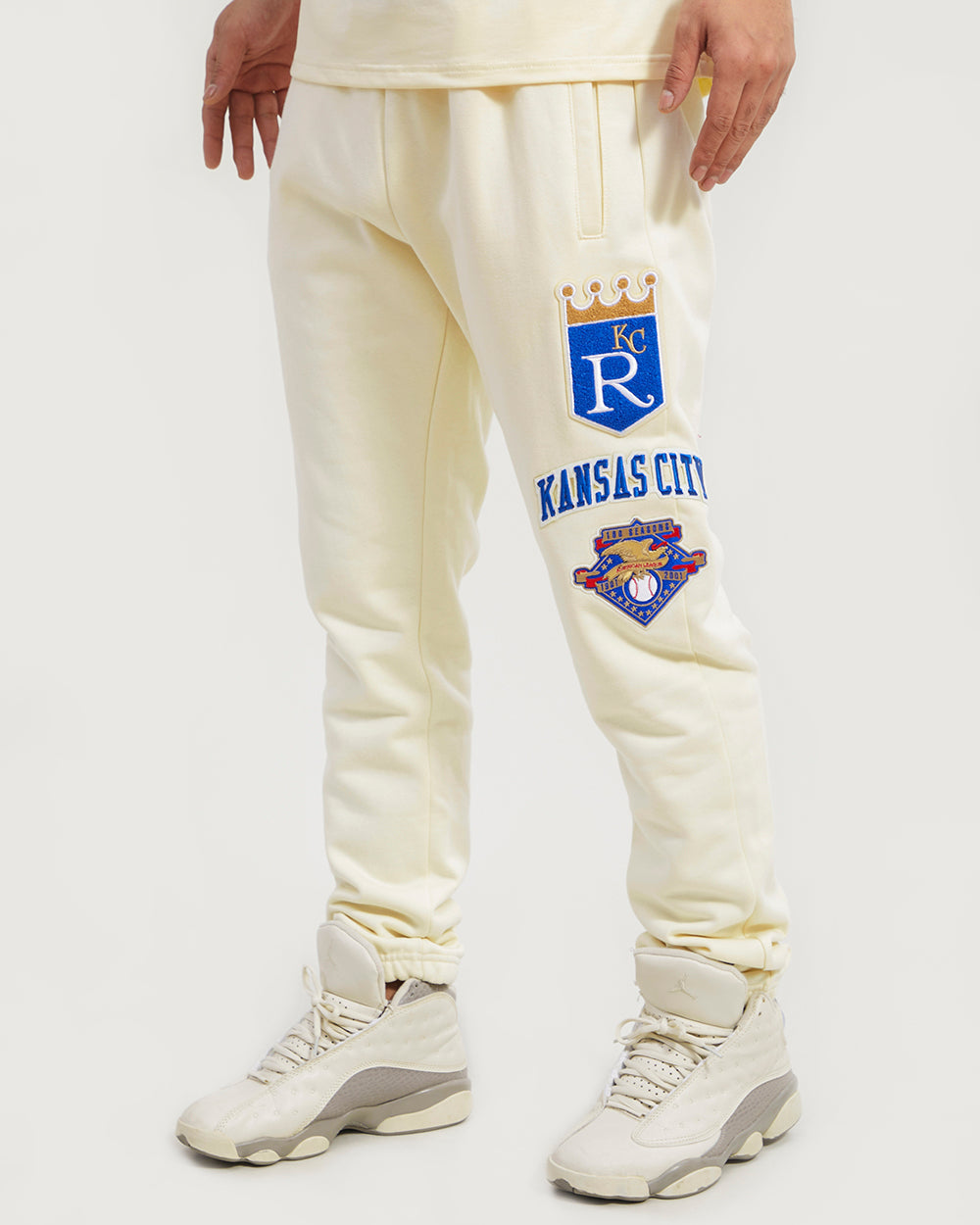 MLB KANSAS CITY ROYALS RETRO CLASSIC MEN´S SWEATPANT (EGGSHELL/ UNIVERSITY BLUE)