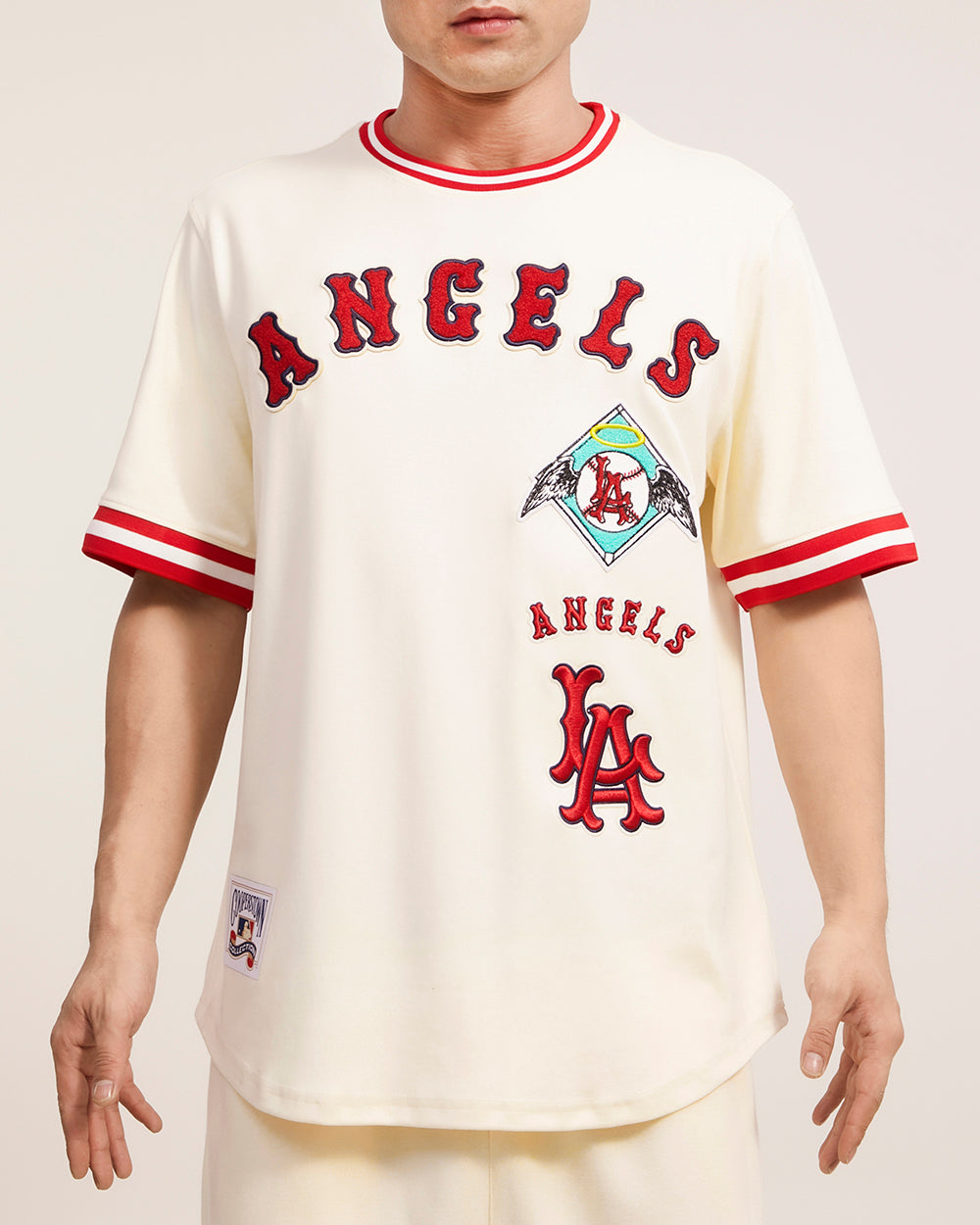 MLB LOS ANGELES ANGELS RETRO CLASSIC MEN´S TEE (EGGSHELL/ RED)