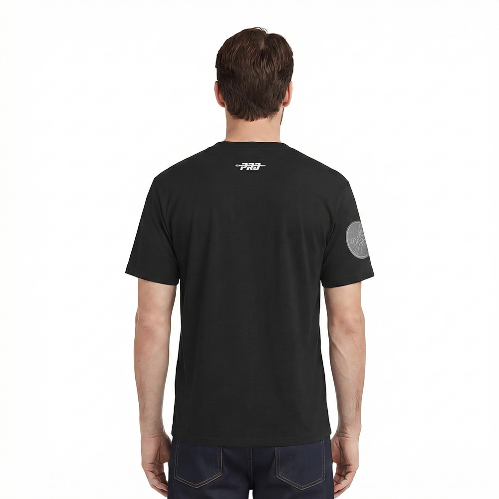 MLB LOS ANGELES DODGERS REVERSE FRENCH TERRY MEN'S COTTON JERSEY DROP SHOULDER (BLACK)