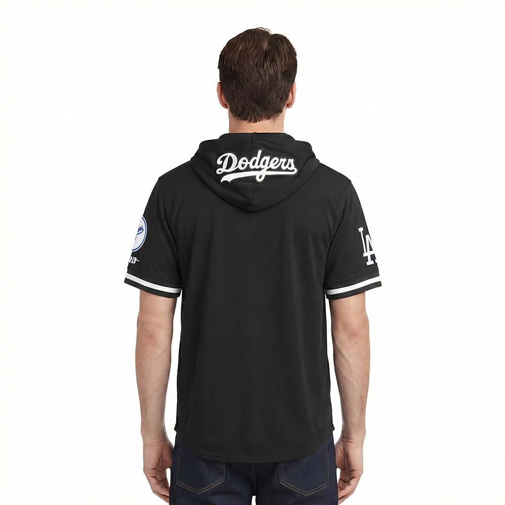 MLB LOS ANGELES DODGERS CLASSIC CHENILLE MEN'S SS PO HOODIE (BLACK)