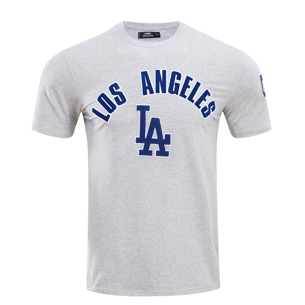 Men's Fanatics Branded Heather Gray Los Angeles Dodgers Cooperstown Collection Huntington Logo Fitted Pullover Hoodie Size: Medium